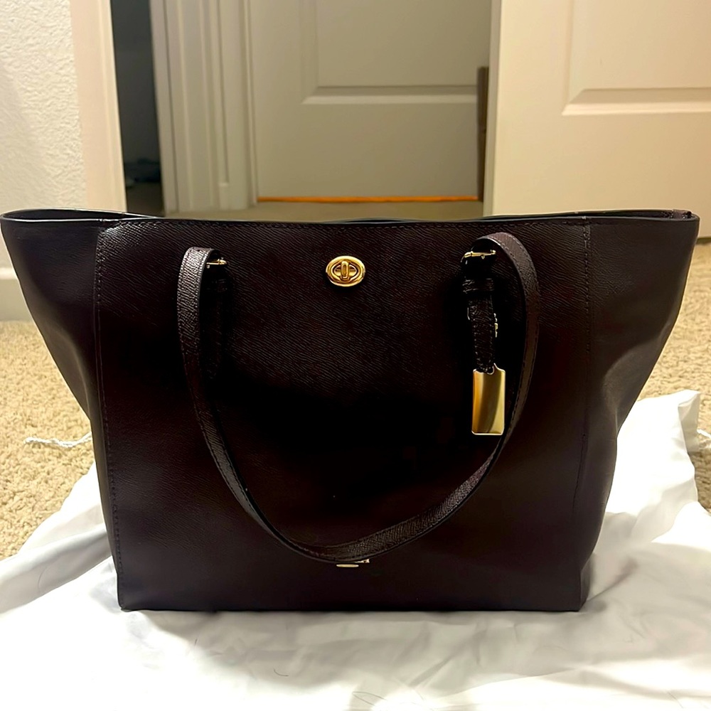 Coach maroon big tote bag
